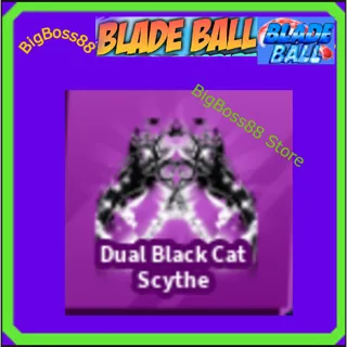 Dual Black cat Scythe + emote - Blade Ball