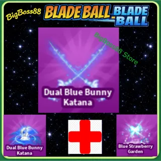 Dual Blue Bunny Katana Full set - Blade Ball