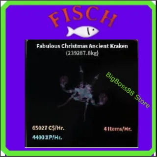 Fabulous Christmas Ancient Kraken ( Aquarium ) 65K C$ per hour 4.4k Xp - Fisch