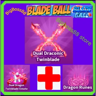 Dual Draconic Twinblade Full set - Blade Ball
