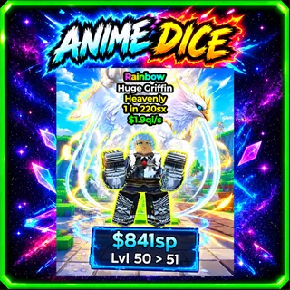 Unit Rainbow, Huge Griffin Heavenly, 1 in 220sx, $1.9qis Lv50 - Anime Dice