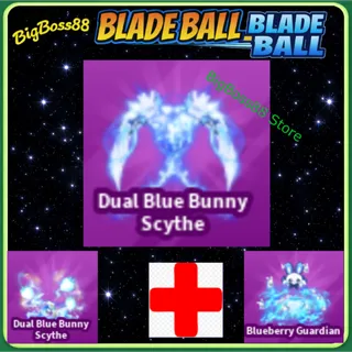 Dual Blue Bunny Scythe Full set - Blade Ball