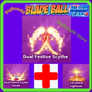 Dual Festive Scythe Full set - Blade Ball