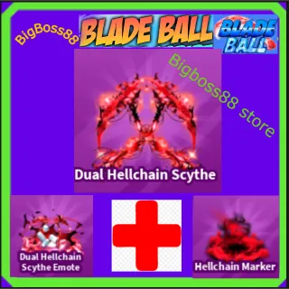 Dual Hellchain Scythe Full set - Blade Ball