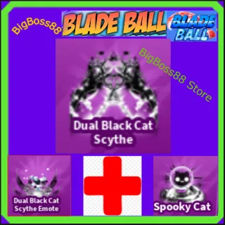 Dual Black cat Scythe Full set - Blade Ball