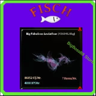 Big Fabulous Leviathan ( Aquarium ) 86K C$ per hour 4k Xp - Fisch