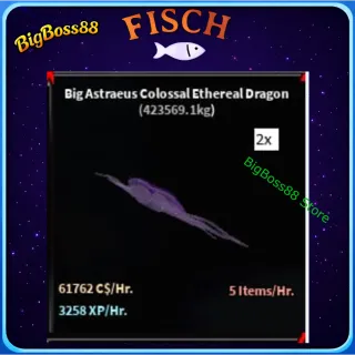 Big Astraeus Colossal Ethereal Dragon 2 ( Aquarium ) 61.7K C$ per hour 3.25k Xp - Fisch