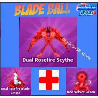 Dual Rosefire Scythe Full set - Blade Ball