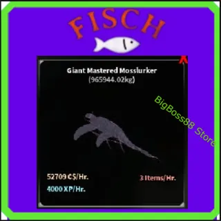 Giant Mastered Mosslurker ( Aquarium ) 52.7K C$ per hour 4k Xp - Fisch