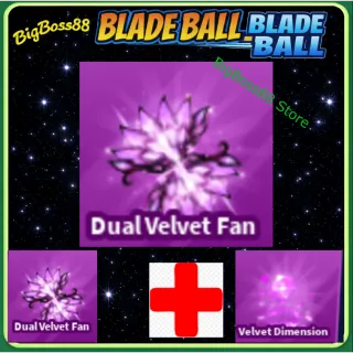 Dual Velvet Fan Full set - Blade Ball