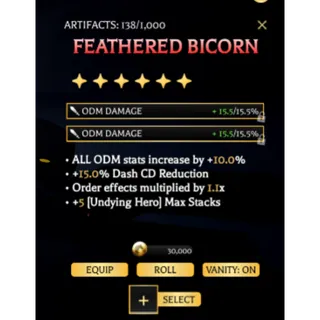 PERFECT 31% DAMAGE FEATHERED BICORN| AOTR