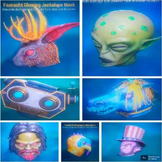 19 Glowing Fasnacht Mask Set