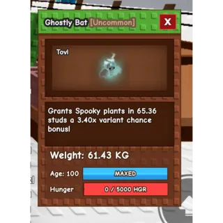 GHOSTLY NIGHTMARE BAT HUGE TITAN 61.43 KG