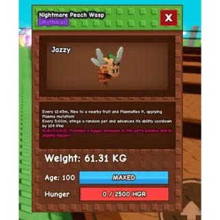 HUGE NIGHTMARE PEACH WASP 60KG ++ RARE