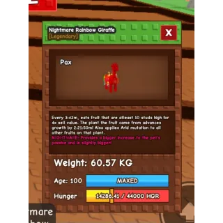 HUGE NIGHTMARE RAINBOW HATCHED GIRAFFE 60KG ++