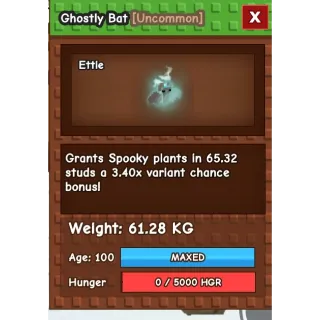 GHOSTLY NIGHTMARE BAT HUGE TITAN 61.28 KG