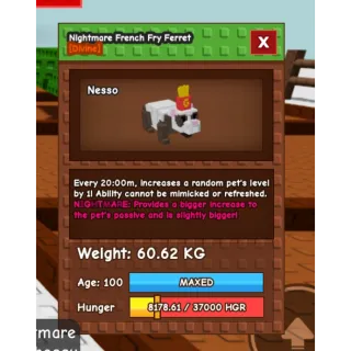 NIGHTMARE FRENCH FRY FERRET HUGE 60kg ++ 20 min CD