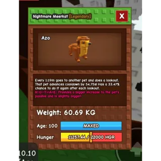 HUGE NIGHTMARE MEERKAT 60KG ++