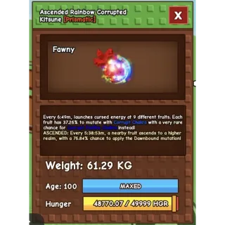 ASCENDED CORRUPTED KITSUNE HUGE 61kg ++ RARE COLLECTORS PET