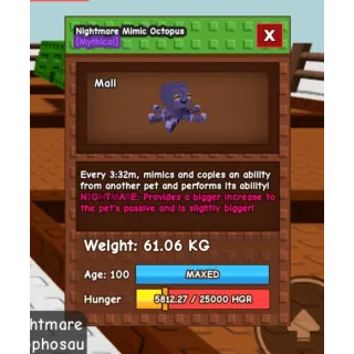 HUGE NIGHTMARE MIMIC 60KG +++ 15 sec with one toy