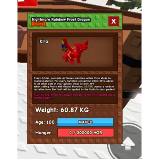 RAINBOW HATCHED FROST DRAGON HUGE  60 KG + 