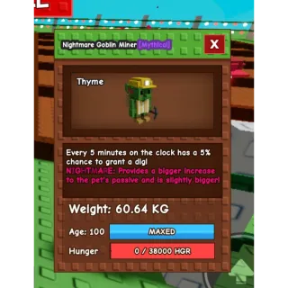 HUGE NIGHTMARE GOBLIN MINER 60KG ++ RARE LIMITED PET