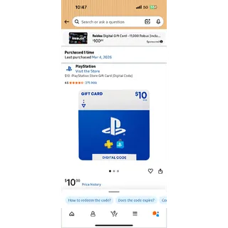 $10.00 USD PlayStation Store