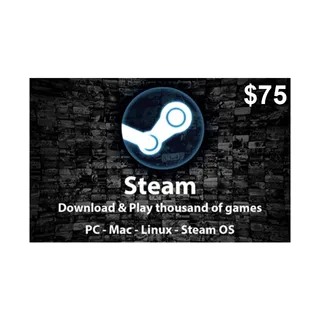 $75.00 Steam Gift Card / Wallet Code – [Digital Code] - Global