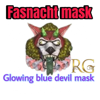 glowing blue devil mask
