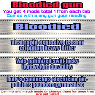 bloodied gun set-up