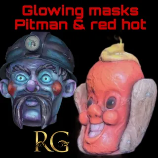 (NEW) glowing mask set both pitman & red hot 