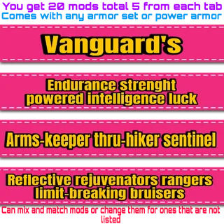 vanguard armor set (20 mods)
