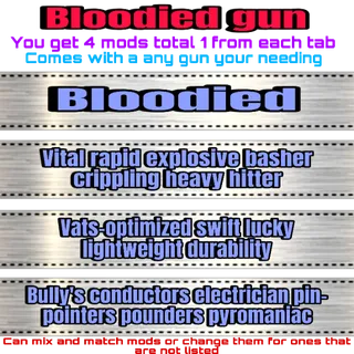 bloodied gun set-up