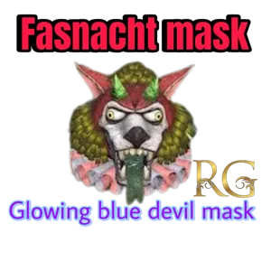 glowing blue devil mask