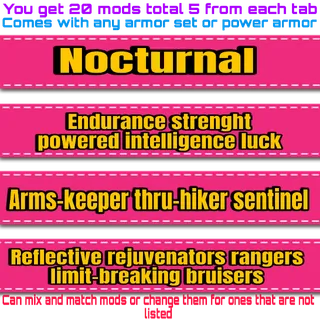 nocturnal armor set (20 mods)