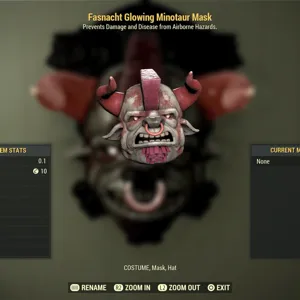 glowing Minotaur mask