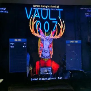 Glowing Jackalope Mask