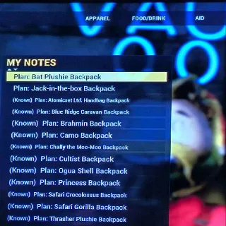 Backpack Plans Set 17x