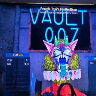 Glowing Blue Devil Mask