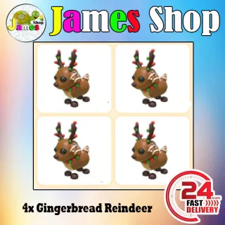 4x Rideable Gingerbread Reindeer