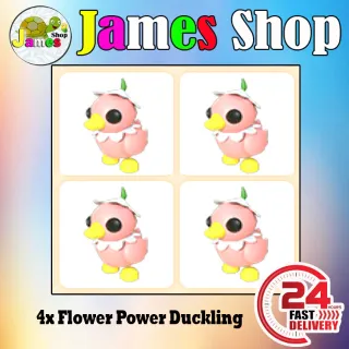4x Flower Power Duckling