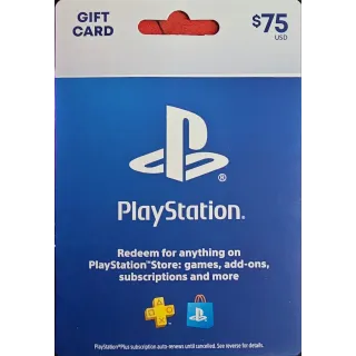 $ 75.00 USD PlayStation Store