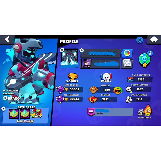 BRAWL STARS ACCOUNT 🏆50.002 TROPHY 🏆83 BRAWLERS 💎 BRAWL PASS PLUS