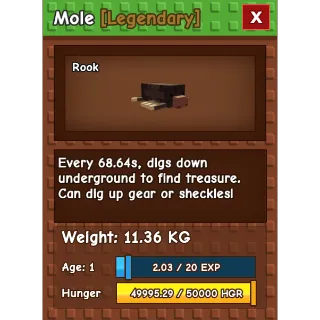Grow a garden - COLOSSAL MOLE ( 113kg MAX) 