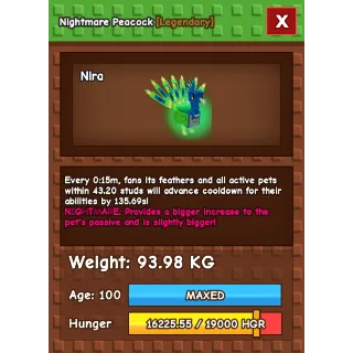 Grow a garden - GODLY NIGHTMARE PEACOCK