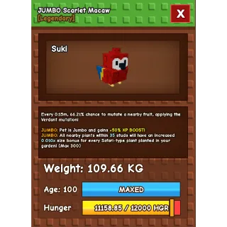 Grow a garden - JUMBO COLOSSAL SCARLET MACAW 