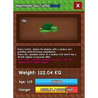 Grow a garden - NIGHTMARE COLOSSAL/GODLY SEA TURTLE 