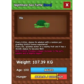 Grow a garden - NIGHTMARE COLOSSAL SEA TURTLE 