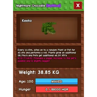 Grow a garden - NIGHTMARE SEMI HUGE CROCODILE