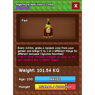 Grow a garden - COLOSSAL/GODLY NIGHTMARE NEW YEARS CHIMP